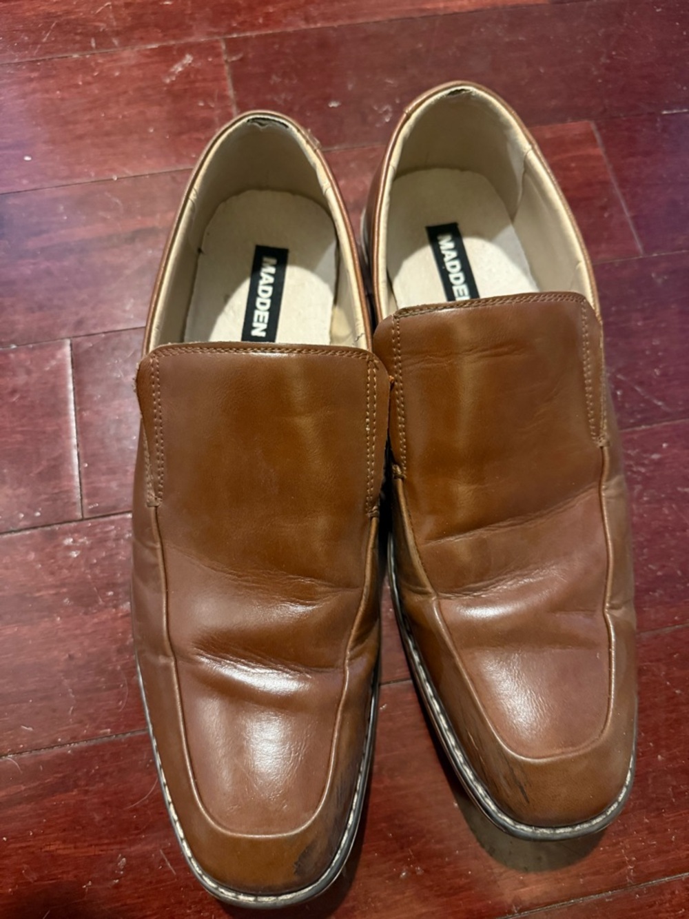 Men’s Tan Leather Slip-On Loafers
